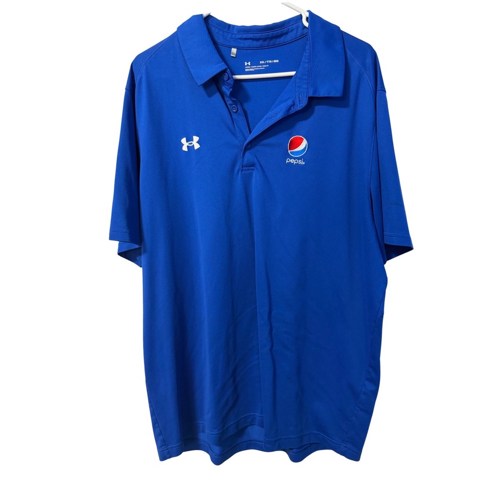 Under Armour Polo Men XXL Blue Pepsi Logo Performance Shirt